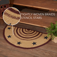 Potomac Jute Rug Half Circle Stencil Stars 16.5x33