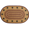 Potomac Jute Rug Oval Stencil Stars w/ Pad 36x60