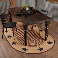 Potomac Jute Rug Oval Stencil Stars w/ Pad 60x96