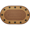 Potomac Jute Rug Oval Stencil Stars w/ Pad 60x96