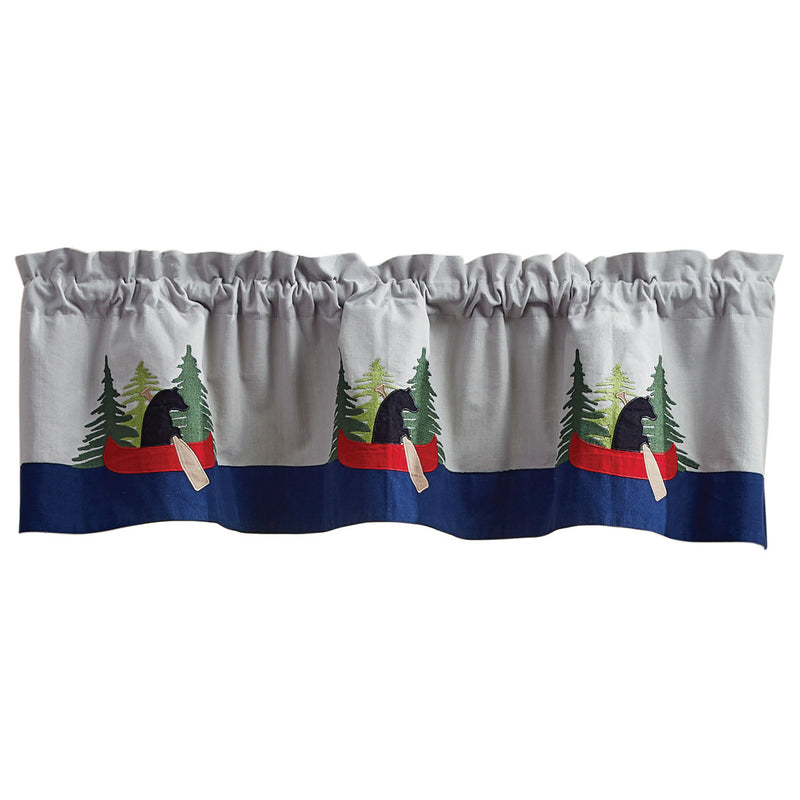 BOUNDARY WATERS APPLIQUED VALANCE 60X14"