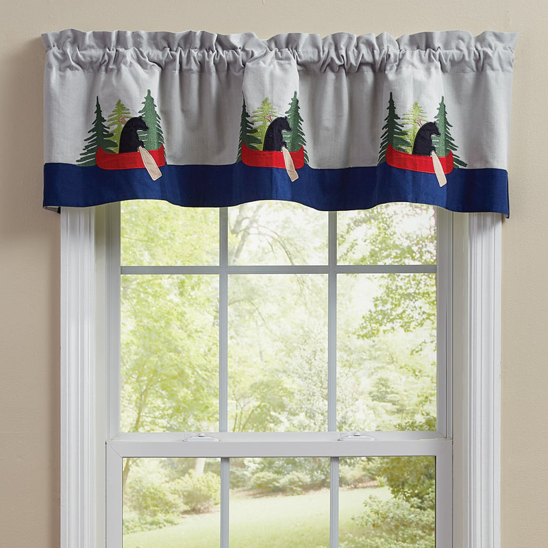 BOUNDARY WATERS APPLIQUED VALANCE 60X14"