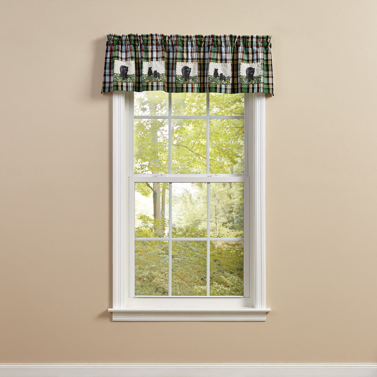 HAPPY TRAILS LINED BEAR PATCH VALANCE  60" x 14"