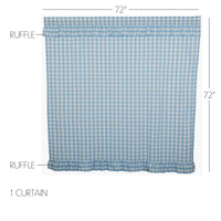 Annie Buffalo Blue Check Ruffled Shower Curtain 72x72 **BACKORDERED UNTIL JANUARY 2025**