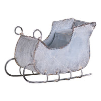 7-Inch Tin Sleigh in Rustic White Wash