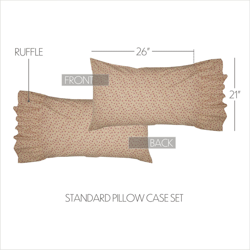 Camilia Ruffled Standard Pillow Case Set of 2 21x26+8 **BACKORDERED UNTIL DECEMBER 2024**