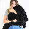 Chenille Chunky Knit Throw ~ Black