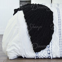 Chenille Chunky Knit Throw ~ Black