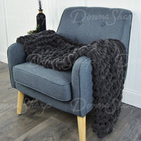 Chenille Chunky Knit Throw ~ Charcoal