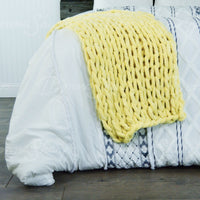 Chenille Chunky Knit Throw ~ Lemon **DISCONTINUED QUANTITIES LIMITED**