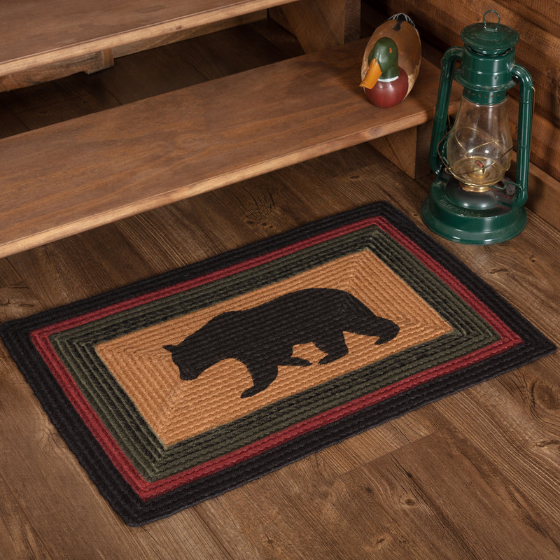 Wyatt Stenciled Bear Jute Rug Rect w/ Pad 20x30
