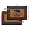 Wyatt Stenciled Bear Jute Rug Rect Welcome to Our Den 20x30