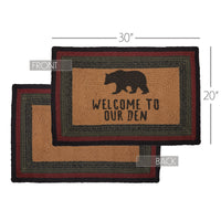 Wyatt Stenciled Bear Jute Rug Rect Welcome to Our Den 20x30