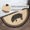 Sawyer Mill Charcoal Pig Jute Rug Half Circle 16.5x33