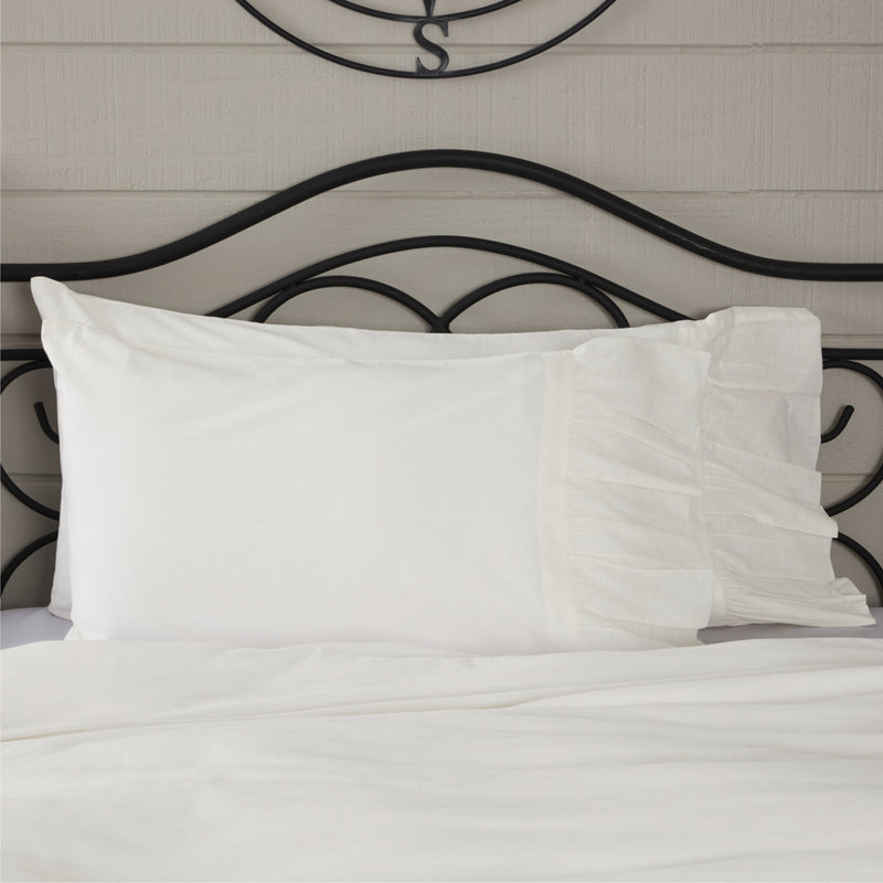 Elizabeth Ruffled King Sham Set of 2 37Lx21W+8