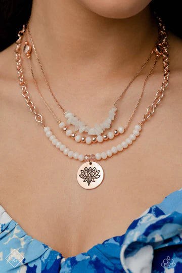 Paparazzi Lotus Luxury - Rose Gold Necklace