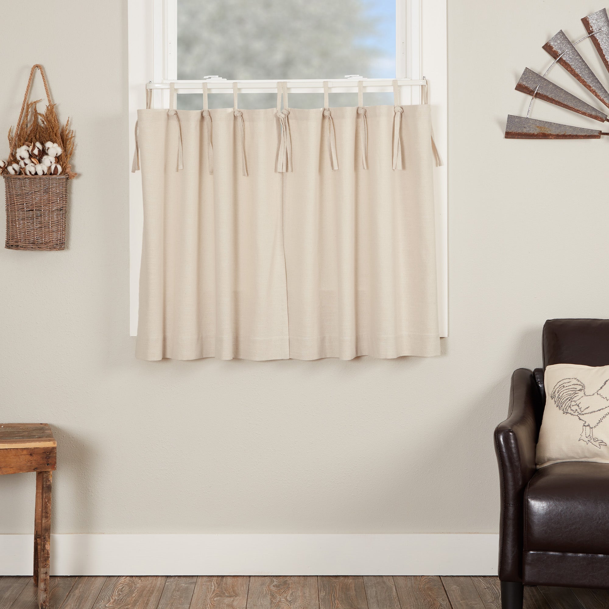 Market Place Natural Tie Top Tier Set of 2 24Lx36W