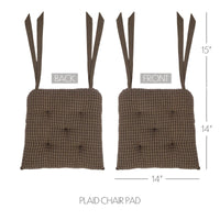 Kettle Grove Black Micro Plaid Farmhouse Country Chair Pad 14x14 - VHC Brands
