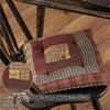 Millsboro Log Cabin Patch Burgundy Navy Tan Country Chair Pad 14x14 - VHC Brands