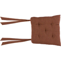 Patriotic Patch Red Black Tan Navy Country Rustic Chair Pad 14x14 - VHC Brands