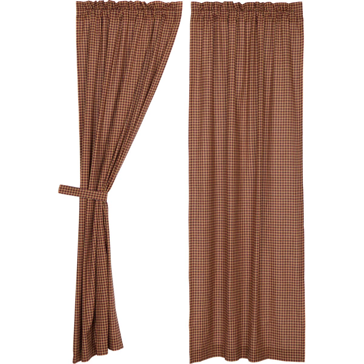 Patriotic Patch Plaid Panel Set of 2 84x40