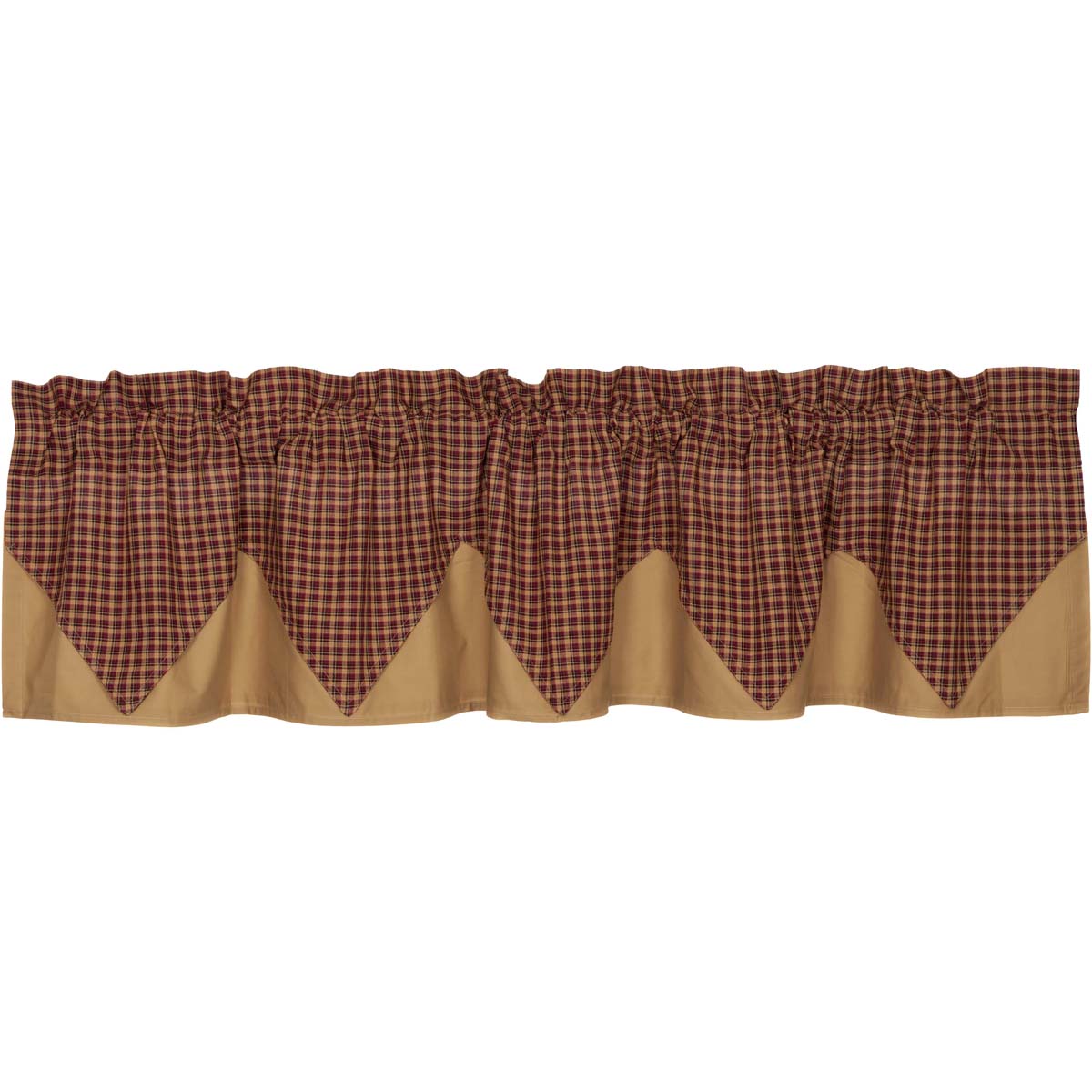 Patriotic Patch Plaid Layered Valance 16x72