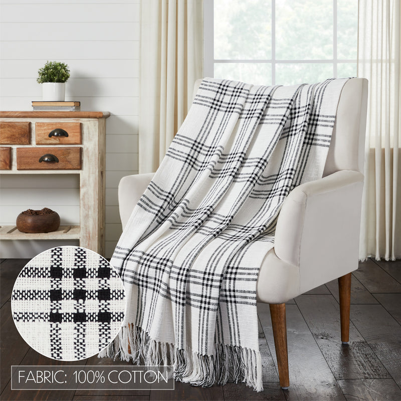 Black Plaid Woven Throw 50x60 **BACKORDERED UNTIL FEBRUARY 2025**