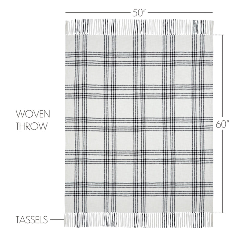 Black Plaid Woven Throw 50x60 **BACKORDERED UNTIL FEBRUARY 2025**