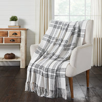 Black Plaid Woven Throw 50x60 **BACKORDERED UNTIL FEBRUARY 2025**