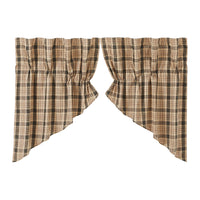 Cider Mill Plaid Prairie Swag Set of 2 36x36x18