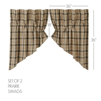 Cider Mill Plaid Prairie Swag Set of 2 36x36x18