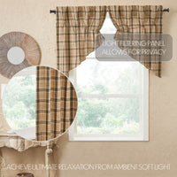 Cider Mill Plaid Prairie Swag Set of 2 36x36x18