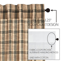 Cider Mill Plaid Prairie Swag Set of 2 36x36x18