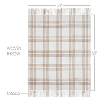 Wheat Plaid Woven Throw 50x60 **BACKORDERED UNTIL MARCH 2025**