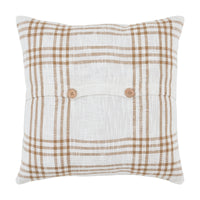 Wheat Plaid Fabric Pillow 18x18