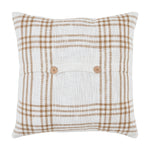 Wheat Plaid Fabric Pillow 18x18