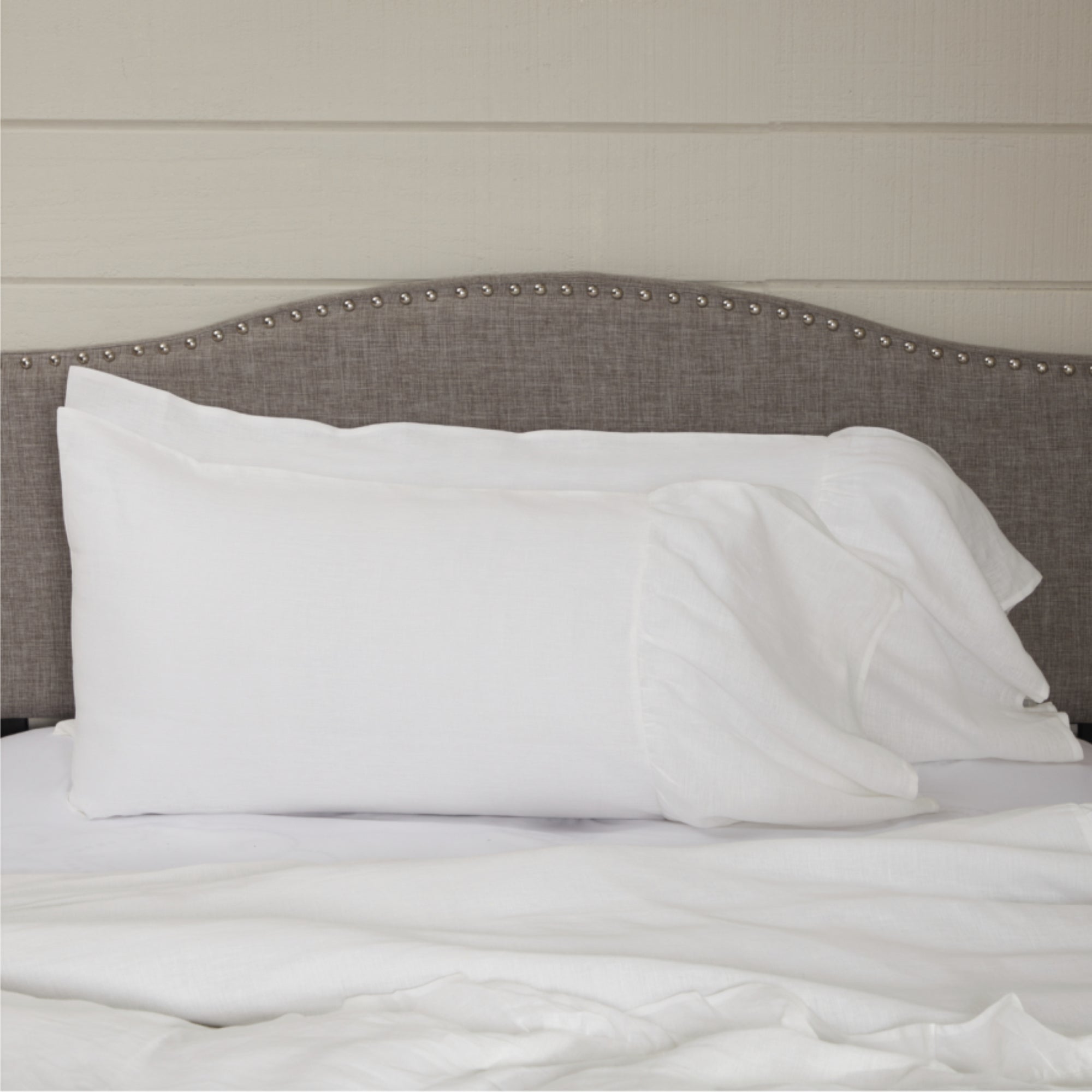 Provincial Linen White Standard Pillow Case Set of 2 27Lx21W+14