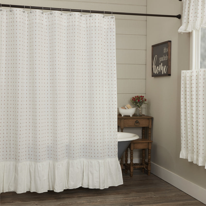 Abigail Ruffled Shower Curtain 72Lx72W