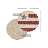 Celebration Jute Flag Coaster Set of 6