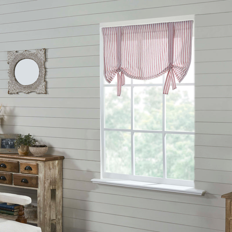 Timeless Ticking Red Roman Valance 24Lx40W