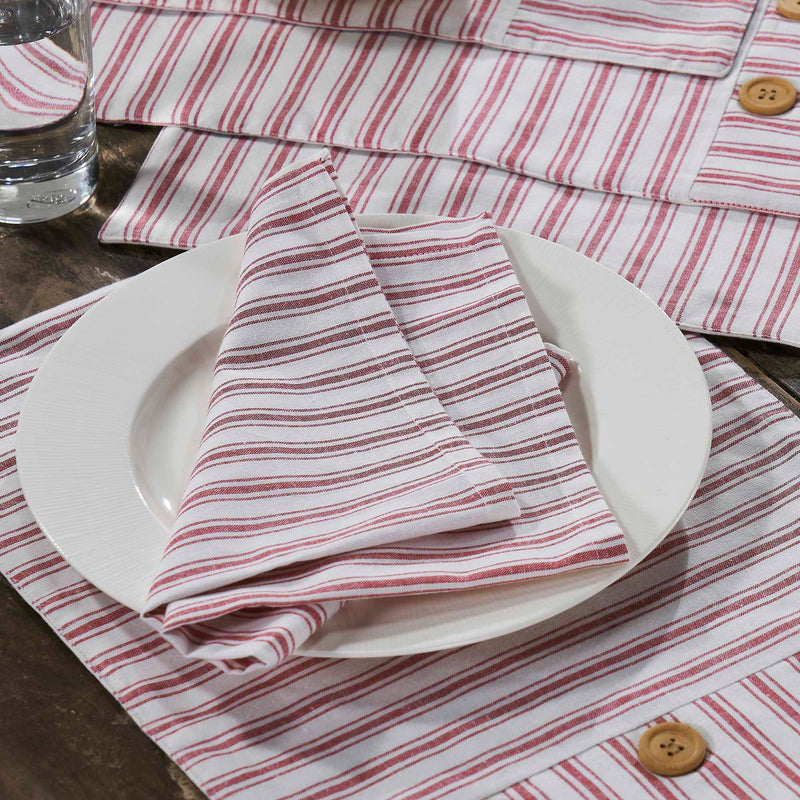 Timeless Ticking Red Napkin Set of 4 18Lx18W