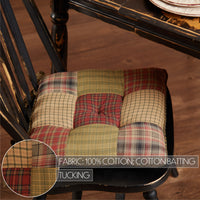 Tea Cabin Patchwork Lodge Country Rustic Plaid Chair Pad 14x14 - VHC Brands
