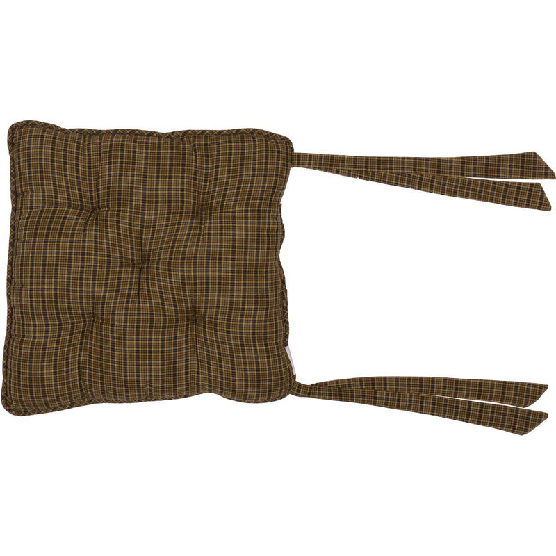 Tea Cabin Patchwork Lodge Country Rustic Plaid Chair Pad 14x14 - VHC Brands