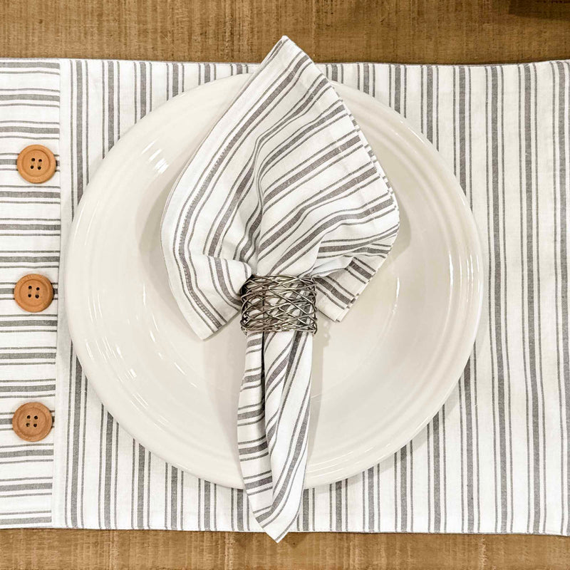 Timeless Ticking Gray Napkin Set of 4 18Lx18W