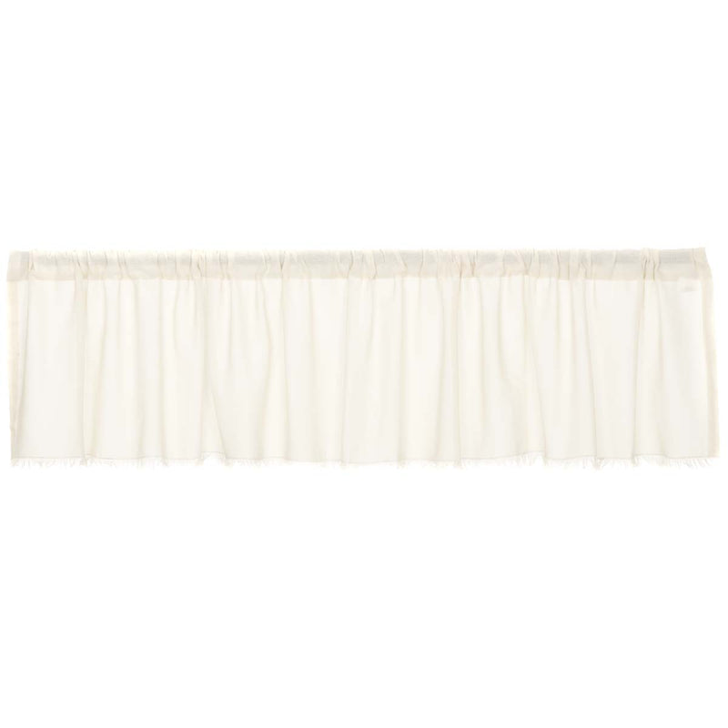 Tobacco Cloth Antique White Valance Fringed 16x90