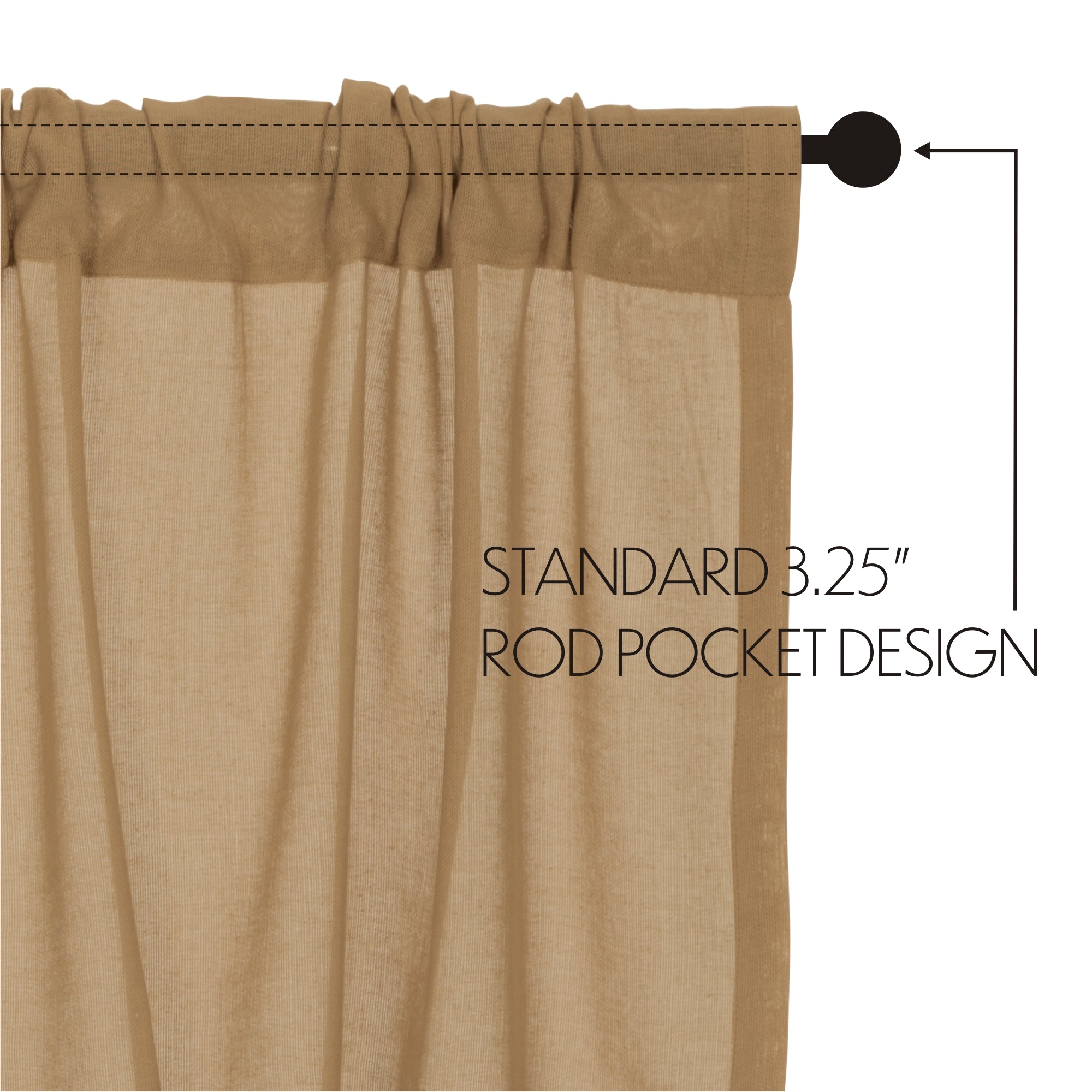 tobacco cloth valances Fringed Valance Curtain Features 3.25 rod pocket Tobacco Cloth Khaki Valance Fringed