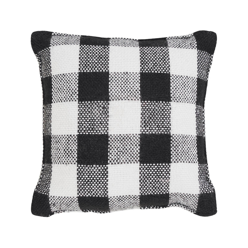 Annie Black Check Home Pumpkin Pillow 6x6