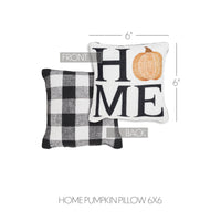 Annie Black Check Home Pumpkin Pillow 6x6