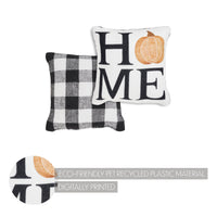 Annie Black Check Home Pumpkin Pillow 6x6