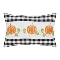 Annie Black Check Pumpkin Patch Pillow 14x22